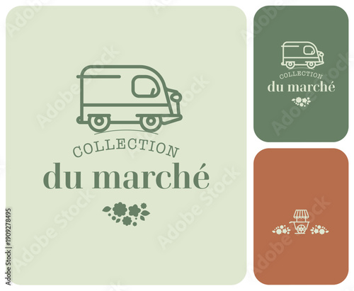 image de marque, logo, emblème, enseigne pour artisan fleuriste, créateur de bouquet, jardinerie, pépiniériste, atelier végétal, vendeur ambulant, plantes de saisons, local, biologique, botanique