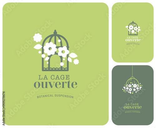 image de marque, logo, emblème, enseigne pour artisan fleuriste, créateur de bouquet, jardinerie, pépiniériste, atelier végétal, vendeur ambulant, plantes de saisons, local, biologique, botanique