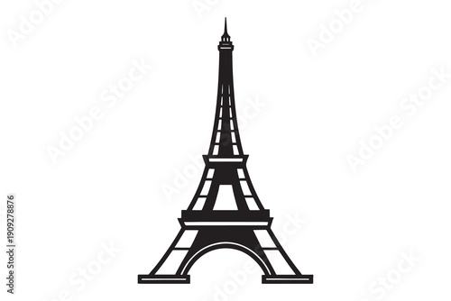 the eiffel tower in paris france isolated on white of background silhouette icon