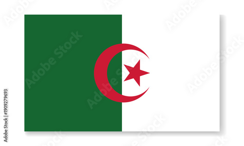 Algeria national flag in flat style. Vector flat background.