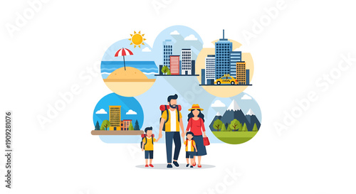 Family enjoying diverse vacation destinations and activities together.
