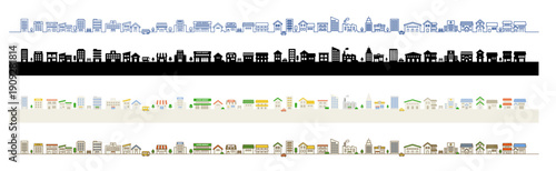Graphic pack of modern city views　Vector