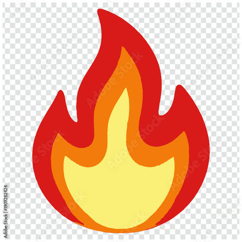 Vibrant flame icon with bright gradient colors and dynamic shape.
