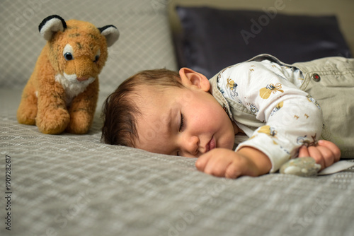 View on a sleeping baby