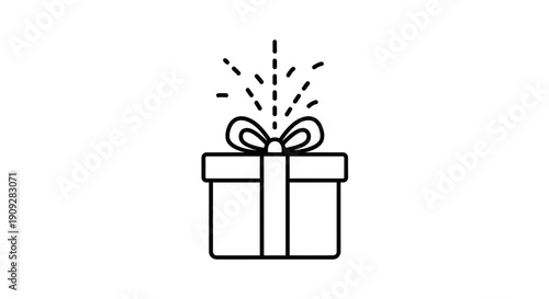 Gift Box Icon with Sparkles
