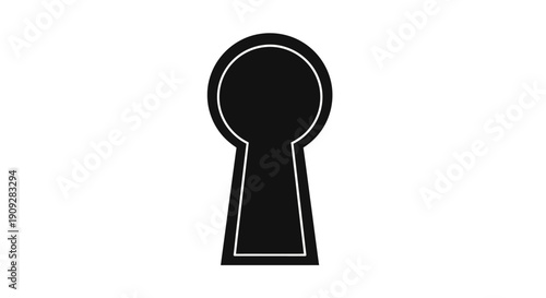 Black keyhole icon on white background, symbol of privacy, security, and access