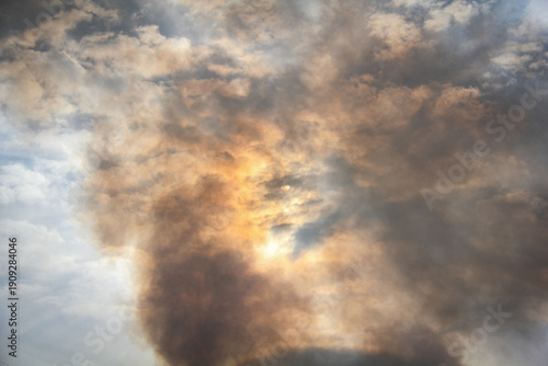 Wallpaper Mural Combining the bright, blue sky with the smoke of fire Torontodigital.ca