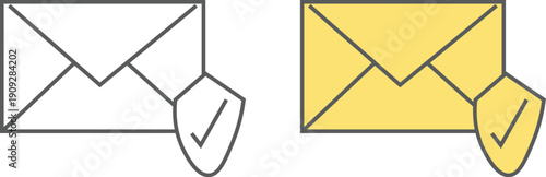  Letter and mail symbols. Email icon, set of envelopes icon isolated on white and golden  background.