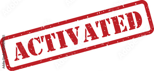 A striking red grunge rubber stamp displays the word activated indicating an operational state