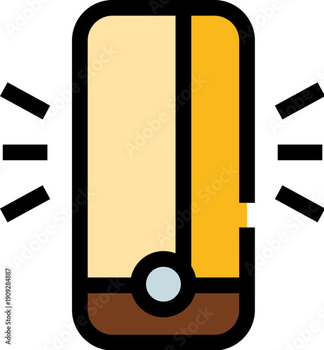 Smartphone displaying active vibration lines on both sides, indicating an incoming notification or an alert, highlighting concepts of communication, technology, and device usage in modern daily life