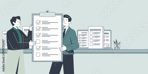 Business Professional Assessing Compliance Documentation