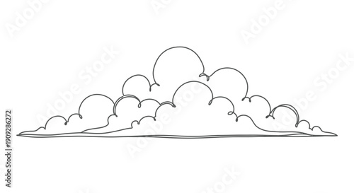 Cloud formation in minimalist line art