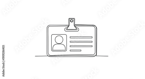 ID Card or Badge with Person Icon and Lines