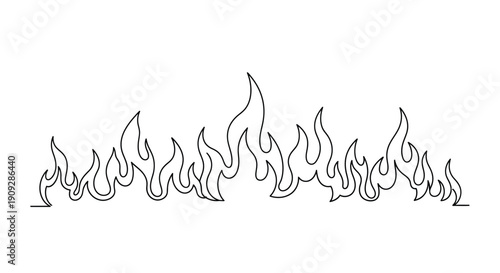 Flames Border - Stylized Fire Line Art