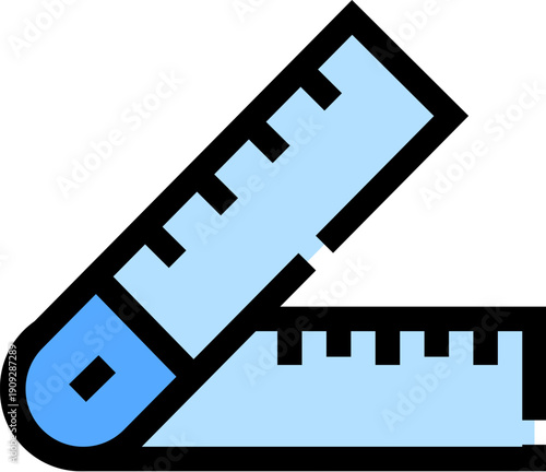 Measuring tape icon depicting the concept of measurement, calculating dimensions, construction, home improvement, and textile work, symbolizing planning, tailoring, and crafting projects