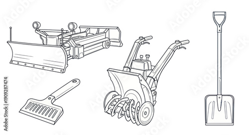 Snow Removal Tools: Snow Plow, Snow Blower, Snow Shovel, Ice Scraper