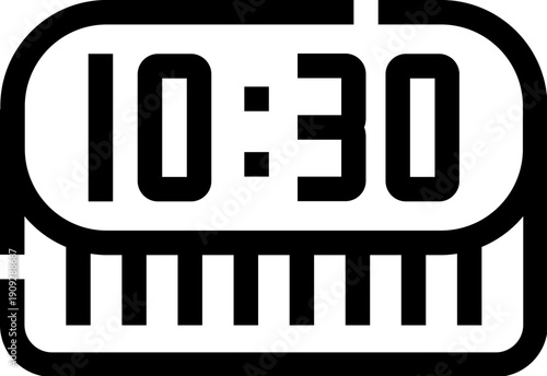 Electronic digital timer showing morning schedule at 10,30, symbolizing urgency, punctuality and time management for daily planning, reminders and appointment alerts