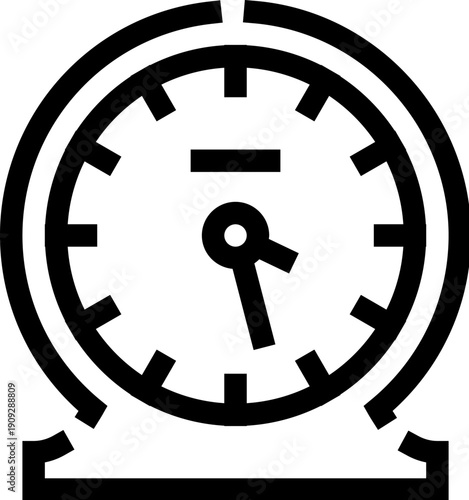 Alarm clockstopwatch pictogram with hands and tick marks symbolizing time, deadline, countdown, scheduling and punctuality for business, planning and reminders