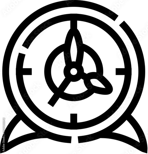 Sustainable clock icon blending time management with environmental consciousness, bringing together ecological principles and the concept of a healthy future for the planet