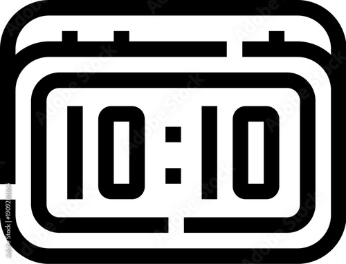 Digital alarm clock icon displaying the time 10,10, symbolizing precision, scheduling, punctuality, and the concept of a new beginning or important moment