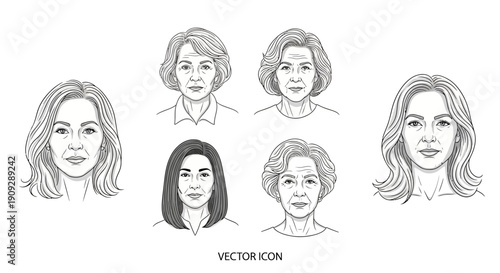 Diverse Women Faces Collection: Ageing, Beauty, and Individuality