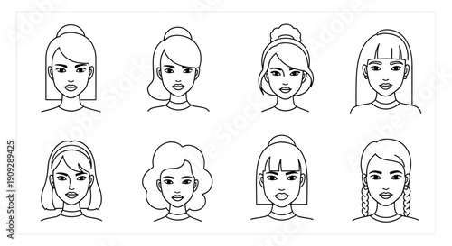 Diverse Women Hairstyles Collection: Modern, Trendy, and Classic Looks