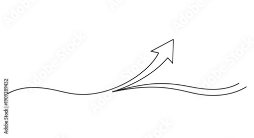Single Line Drawing of Arrow Splitting and Rising Upwards