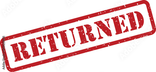 Official red rubber stamp mark featuring the word RETURNED on a bright white surface
