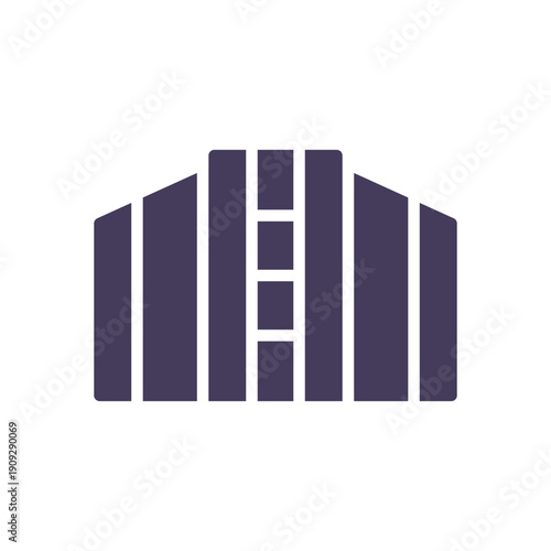 Solid European Parliament icon, EU government institution symbol, democratic assembly building silhouette for European elections and union politics
