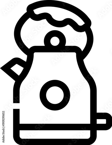 Electric kettle boiling water, symbolizing preparing hot drinks like tea or coffee in a modern kitchen household appliance for daily morning routine, comfort and convenience