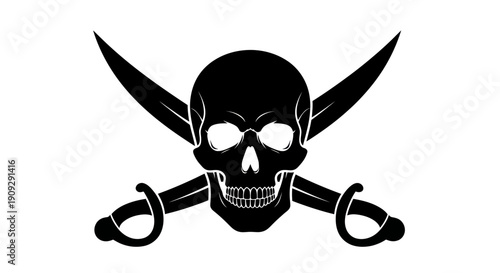 Pirate Flag Skull and Crossbones with Sabers