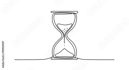 Abstract line art illustration of an hourglass, symbolizing time passing