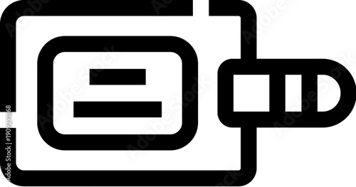 Pass badge icon providing access control representing authorization, identification, membership, and security in a simple line style for user interfaces and web applications