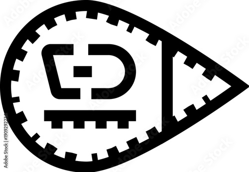 Needle threader guiding thread through a needle eye, symbolizing sewing, tailoring, handmade crafts and diy textile work on a clean white background, minimalist line art