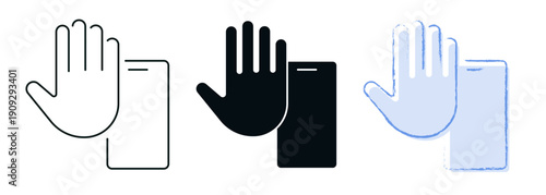 Digital self care icon set. Mental health and digital wellbeing concept. Line, solid color or black symbol for web and UI. Perfect for apps and digital platforms. Editable vector stroke illustration.