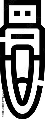 Usb flash drive icon depicting portable digital data storage and electronic device connectivity, representing technology, information transfer, and modern computing concepts