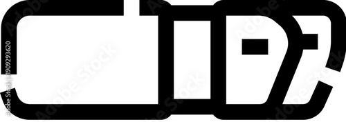 Audio jack plug line art on a plain background, minimalist black and white icon representing audio connection, cable connector, sound device inputoutput for media and tech projects