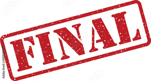 Red rectangular rubber stamp boldly displaying the word FINAL with a rough distressed appearance