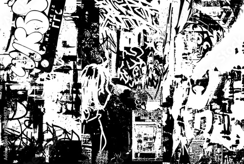 Background abstact graffiti black pattern.