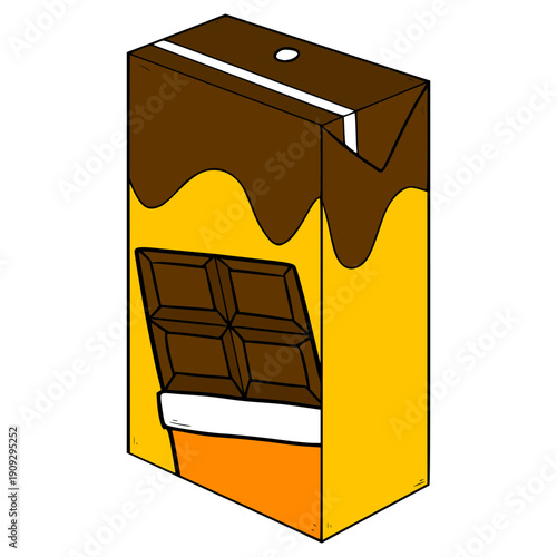 chocolate drink carton ready to drink illustration hand drawn isolated vector