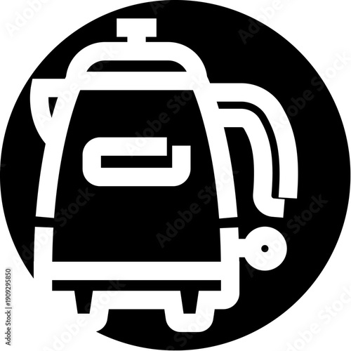Electric kettle icon symbolizing a modern kitchen appliance, providing convenience for boiling water, preparing tea, coffee, and other hot beverages in a domestic setting