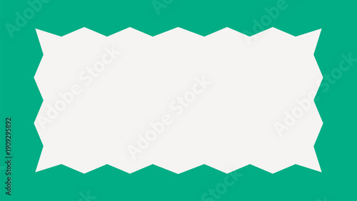 Abstract zig-zag frame, green colorful background vector