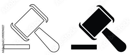 Gavel icon vector. law icon. Gavel icon logo design. judge gavel sign and symbol. Vector illustration.