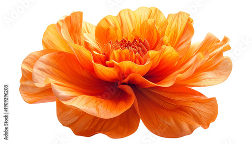 An orange flower like design isolated on solid white background3
