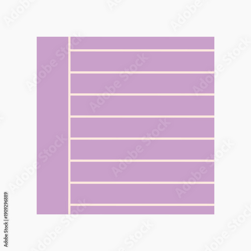 Purple frame, notepaper collage element vector