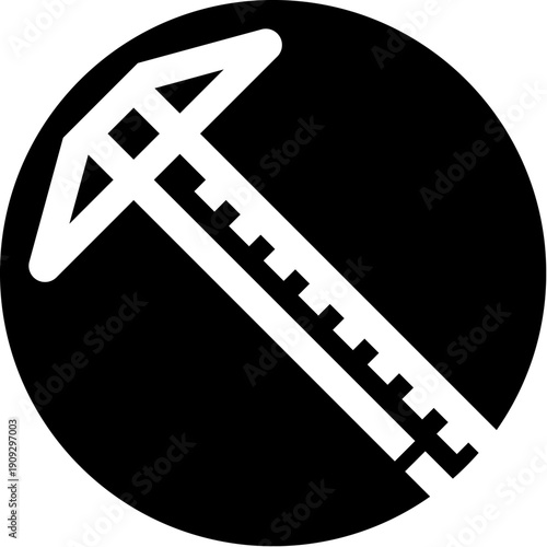 Measuring t square icon symbolizing precision, architecture, technical drawing, and engineering principles, representing tools for construction, planning, and accurate design work
