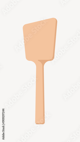 Spatula, wooden kitchen tool & utensil vector