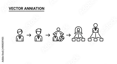 Vector Animation of Business Growth and Team Building Process