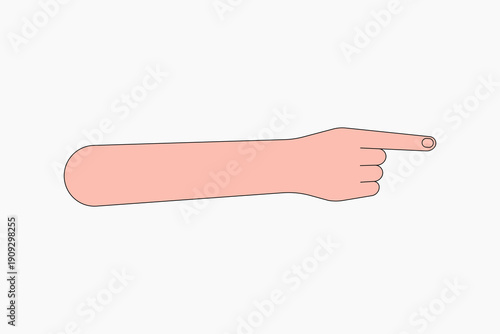 Hand pointing finger, gesture collage element vector
