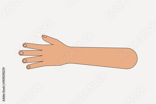 Tanned hand gesture, flat collage element vector